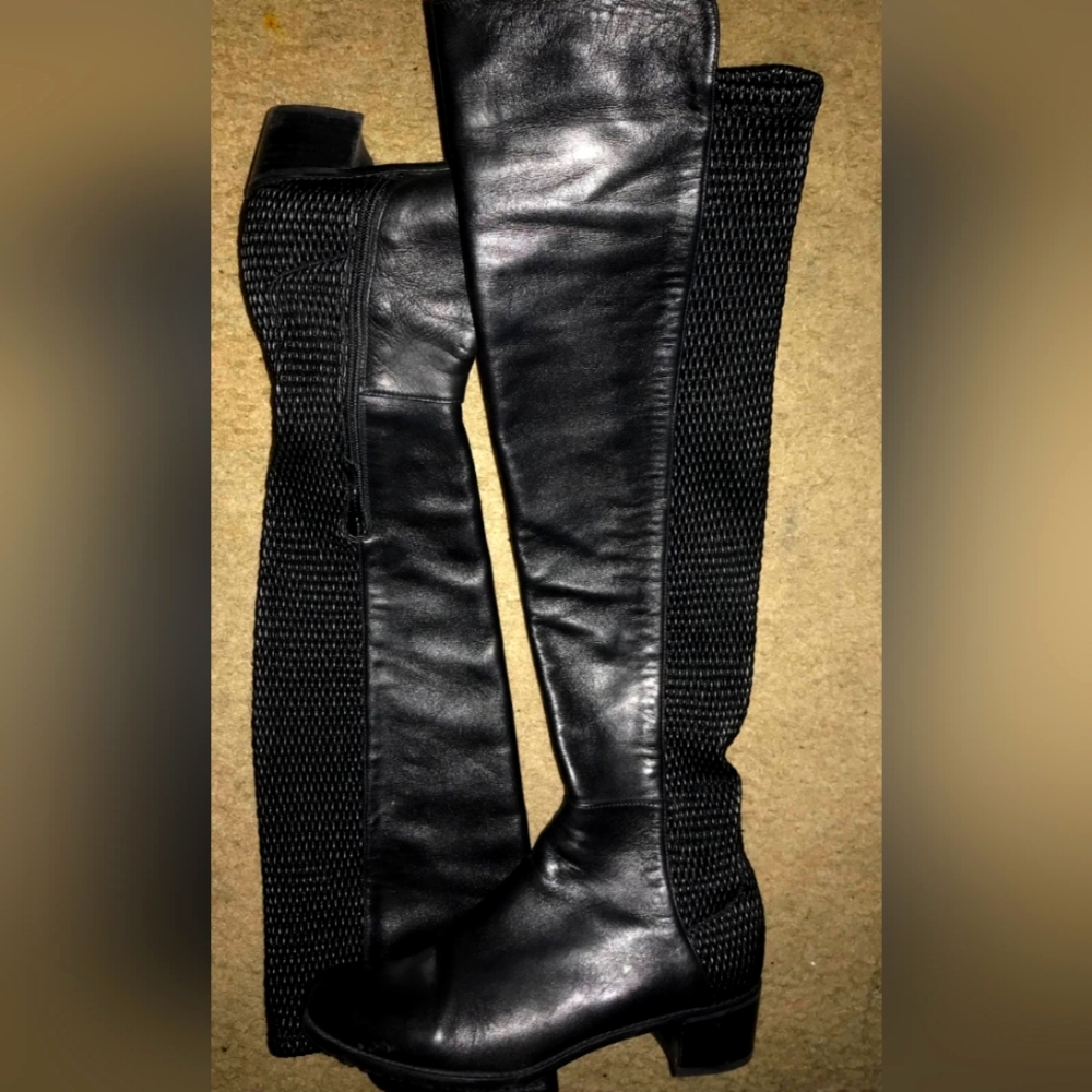 Real leather black boots